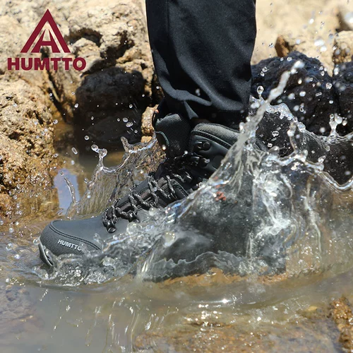 Зимние высокие туфли, нескользящая износостойкая альпинистская обувь подходит для пеших прогулок, кожаные альпинистские сапоги