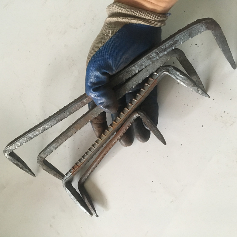 Threaded round steel pickpocketing herringbone holder fixed horse nail leech horse kingpin Two ends spiked nail pickpocketing U shaped iron nail