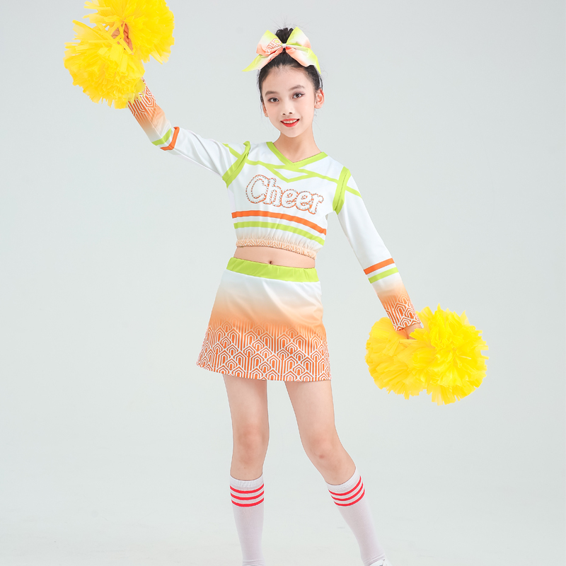 Custom new girls' long-sleeved cheerleading costumes adult performance costumes children's games cheerleading suits