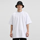 ເສື້ອຍືດສີແຂງ 280g bboy loose solid color small neckline pure cotton bottoming short-sleeved hip-hop hip-hop
