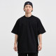 BBK270g heavy solid color T-shirt loose solid color small neckline pure cotton bottoming short sleeve hip-hop hip-hop bboy