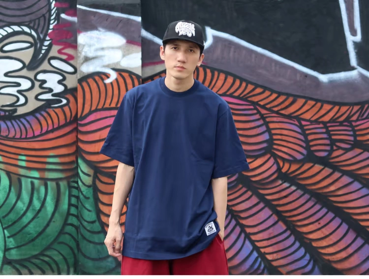 Bboy lỏng loại áo thun rắn màu cơ bản đường phố nhảy hip hop nặng tay áo ngắn popping hiphop áo thun nam tay ngắn có nón