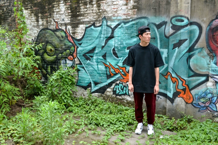 Bboy lỏng loại áo thun rắn màu cơ bản đường phố nhảy hip hop nặng tay áo ngắn popping hiphop áo thun nam tay ngắn có nón