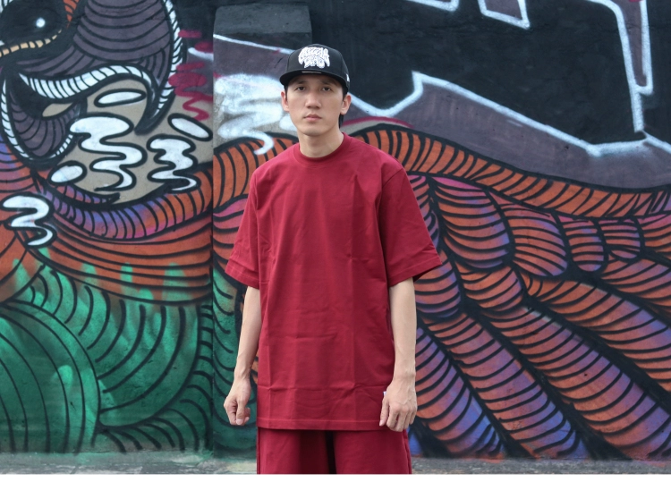 Bboy lỏng loại áo thun rắn màu cơ bản đường phố nhảy hip hop nặng tay áo ngắn popping hiphop áo thun nam tay ngắn có nón