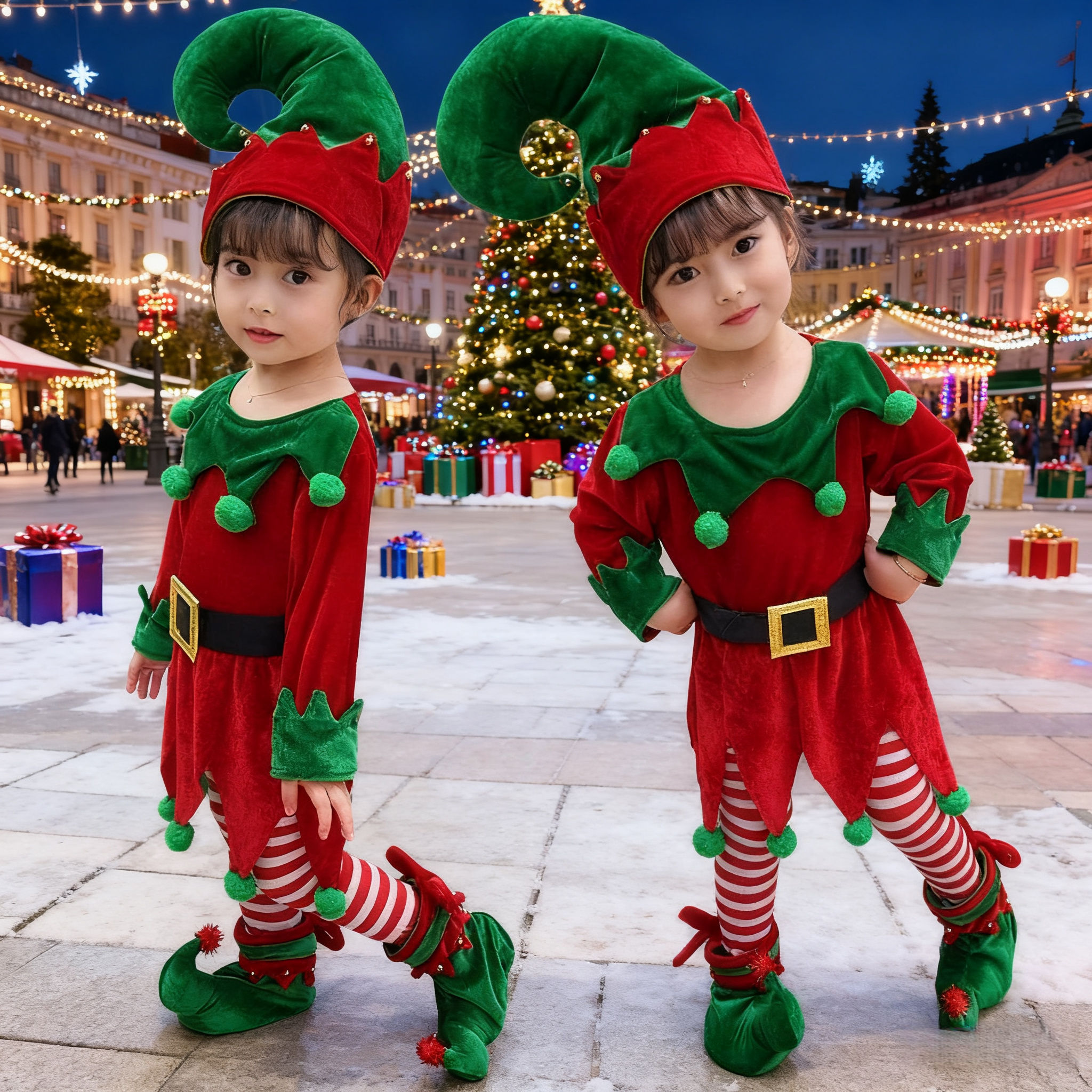 圣诞节儿童服装男童女童cos圣诞精灵装扮幼儿园宝宝可爱表演出服评价- 淘宝网, image size:2048x2048