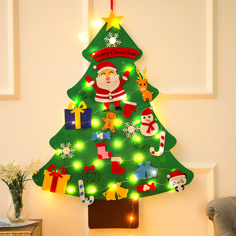 Christmas Tree Diy Material Bag Children Christmas Decorations Small Gifts Handmade Felt Cloth Stickup Wall Home-Taobao