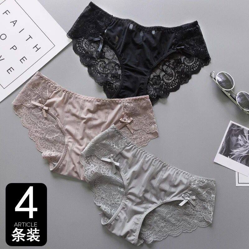 Sexy underwear lace transparent thin breathable net low waist striped black tide urban day is fresh and simple
