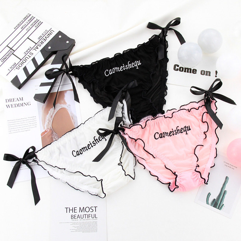 2 straps panties women's quick-drying mesh briefs women's lace mid-low waist cotton crotch lace two-dimensional fat times