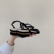 CHIC STUDIO) Knocks on this sandal 2021 The new Roman temperament net red sandals women