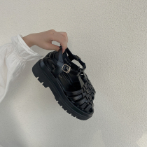 Unable to reject Baotou flat-bottomed sandal women 2021 New summer sports college students thick bottom Roman shoe tides