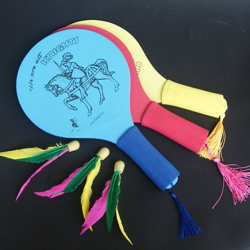 Children's indoor and outdoor sports toys wooden racket badminton racket badminton racket double racket ball boys and girls toys