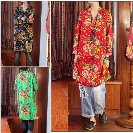 Mùa xuân và mùa xuân năm 2021 áo sơ mi cotton và vải lanh kiểu mới cổ chữ V, áo sơ mi dài vải lanh, áo sơ mi dài tay, áo sơ mi phụ nữ phong cách dân tộc - Áo sơ mi