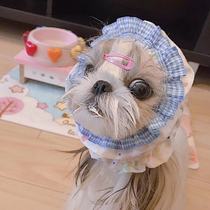 Qiqijias handmade custom long-haired dog coat imitation Korean hood Maltese Yorkshire Shih Tzu hood hat