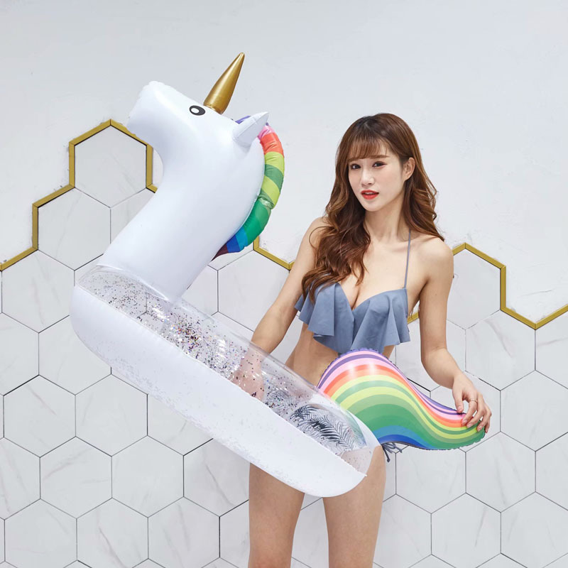 ins unicorn bright sheet swimming ring flying horse colorful lifebuoy shiny flak sky Horse floating ring armband