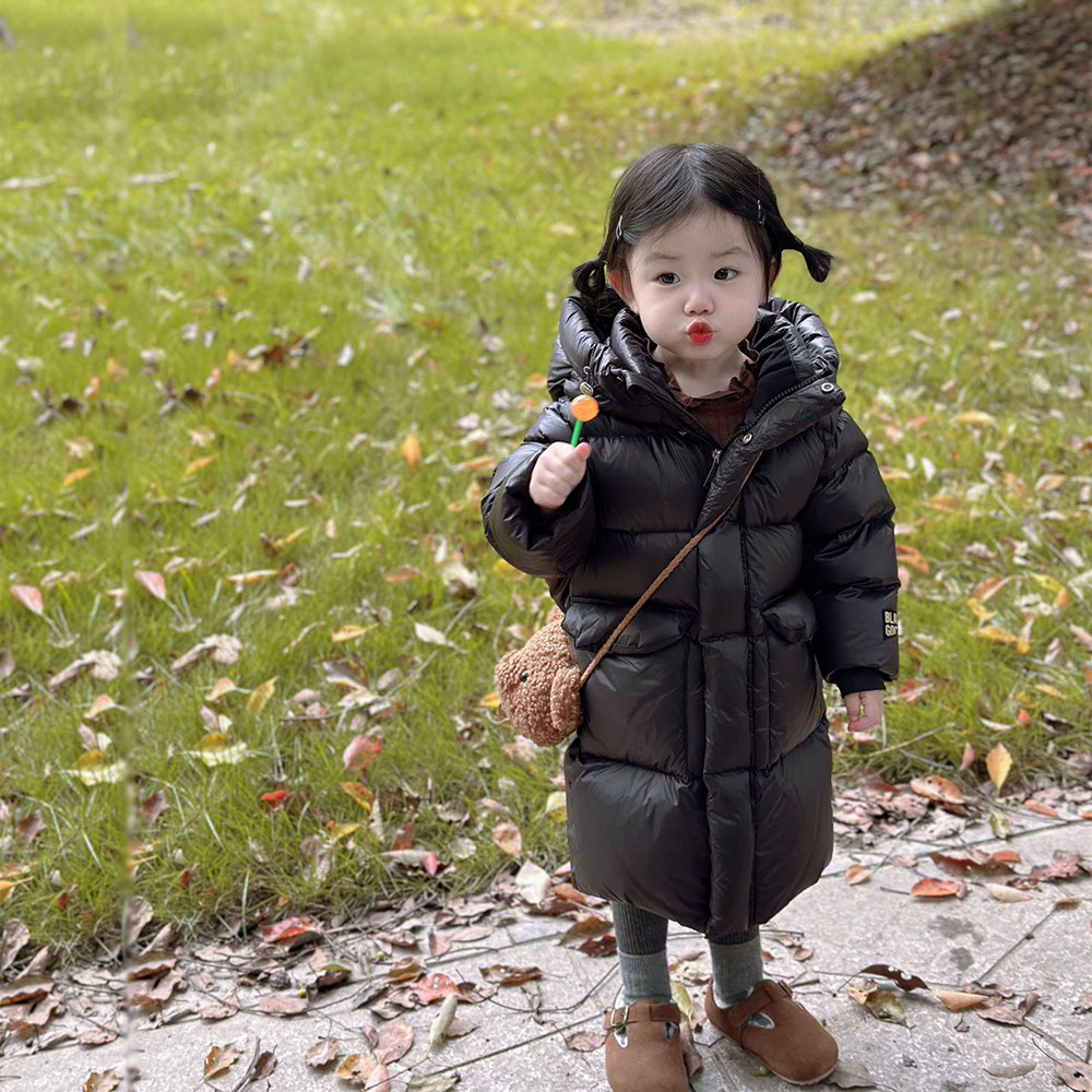 Children's down clothes male and female child baby medium length thickened warm 2023 Winter new three-proof 90 white goose down jacket-Taobao