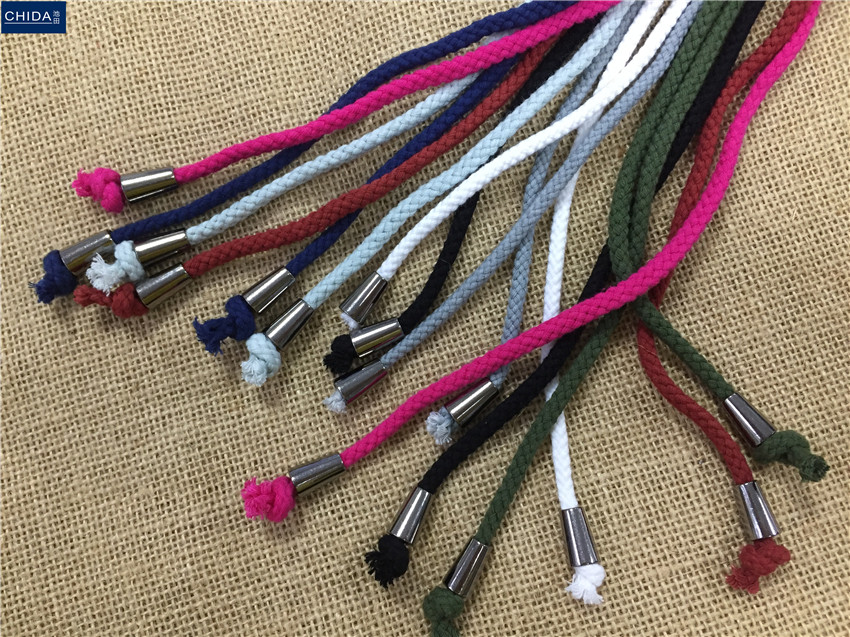 Simple all-purpose swing rope cotton round rope metal buckle waist rope cap rope clothing rope pants rope cotton rope 5mm thin
