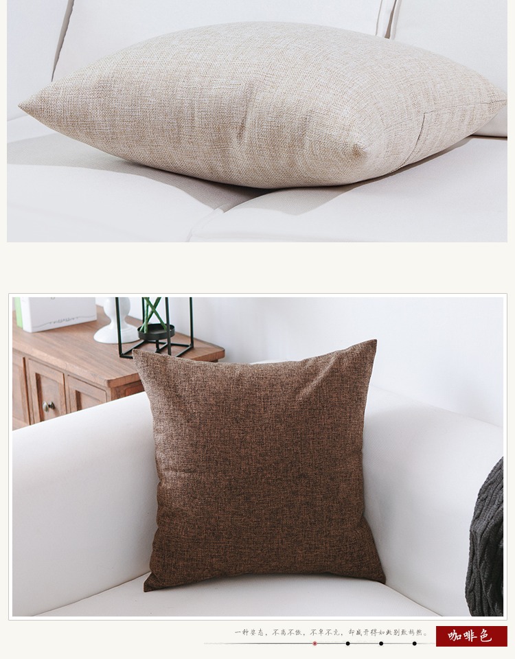 Vải lanh tự nhiên nguyên chất đệm sofa gối vỏ gối không lõi 5055 tùy chỉnh đơn giản eo châu Âu Gối ngủ đa năng dành cho nhân viên văn phòng