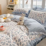 Демисезонный хлопковый брендовый свежий комплект, простыня, пододеяльник для принцессы, 4 предмета, в корейском стиле