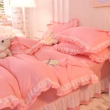 Хлопковый комплект, одеяло, пододеяльник, простыня с бантиком для принцессы, популярно в интернете, 4 предмета