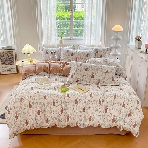 Хлопковый комплект, пододеяльник для школьников, хлопковая простыня, 4 предмета, 3 предмета