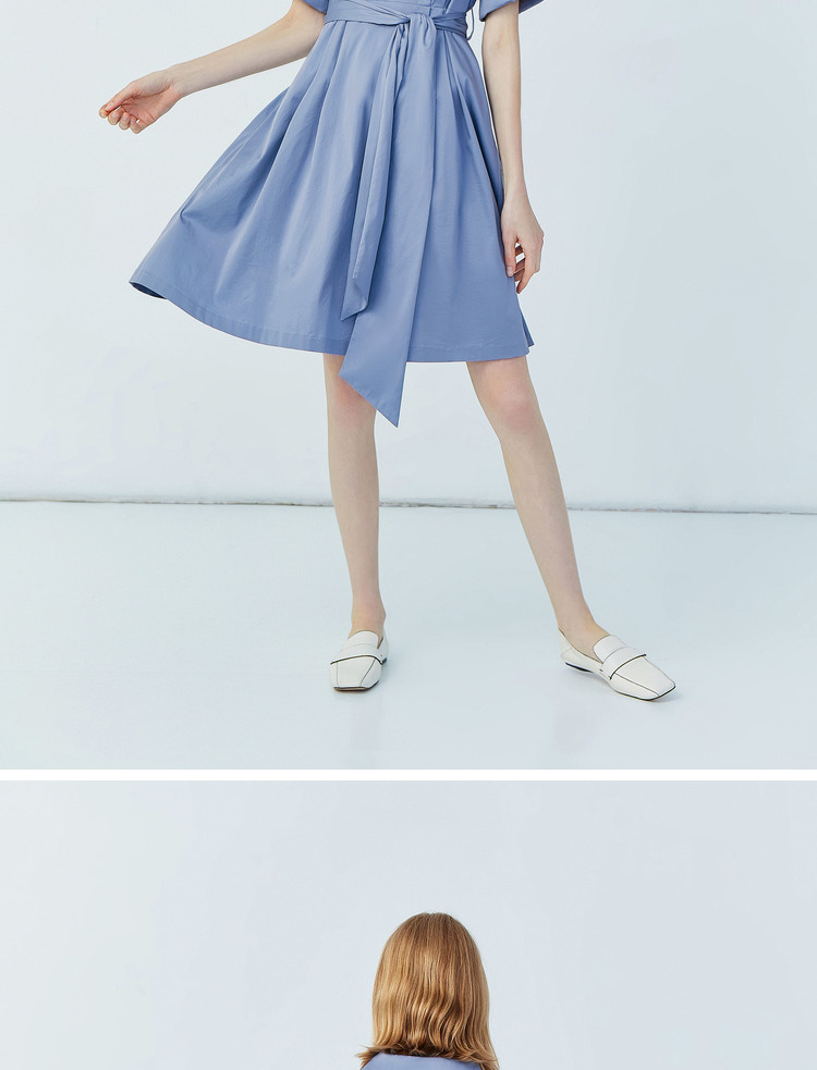 Lily2019 mùa hè mới cho phụ nữ Áo thun cotton tay ngắn A-line 119250C7584 - Váy eo cao 	váy eo con kiến	