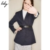 Lily2020 mùa xuân mới của phụ nữ tính khí thắt lưng lỏng lẻo áo khoác dài phù hợp 120119C2918 - Business Suit