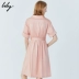 Lily2019 mùa hè mới cho phụ nữ Áo thun cotton tay ngắn A-line 119250C7584 - Váy eo cao Váy eo cao