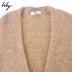 Lili lily2019 mùa đông mohair áo len dài len áo len len 118400B1702 - Cardigan