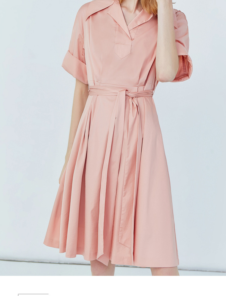 Lily2019 mùa hè mới cho phụ nữ Áo thun cotton tay ngắn A-line 119250C7584 - Váy eo cao 	váy eo con kiến	
