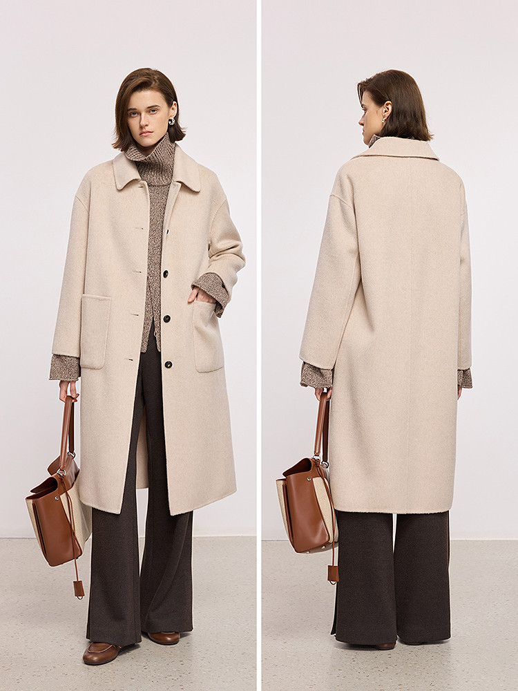 LILY 25年冬季款 100%绵羊毛 女式毛呢大衣 88VIP会员折后¥431.1包邮 淘金币可抵扣¥16