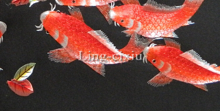 Вышивка Сучжоу 艺绣源苏绣礼品成品客厅画刺绣装饰画蜀绣湘绣九鱼图荷花富贵有余