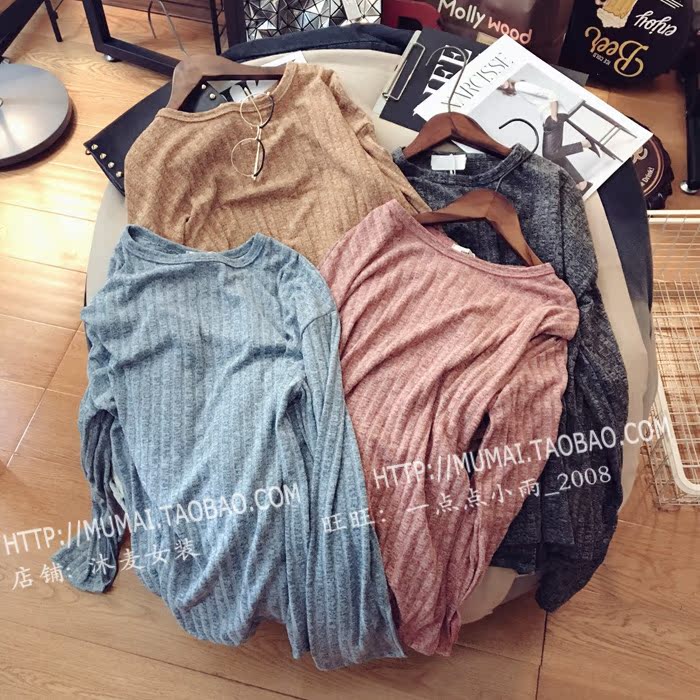Mu Mai Women Autumn New Joker Hoạ tiết đơn giản Thoải mái áo len cao cổ mềm mại áo thun có cổ