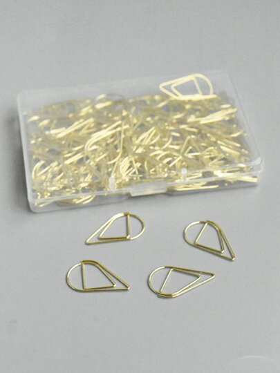 Simple water drop paper clip, high-quality electroplated metal paper clip, creative office study material storage card clip