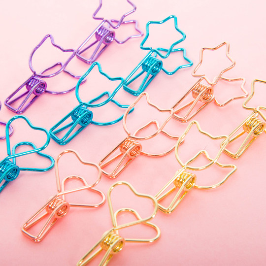 Creative Hollow Photo Clip Mini Fish Clip Cork Board Decorative Bill Clip Metal Plating Ins Fish Tail Clip