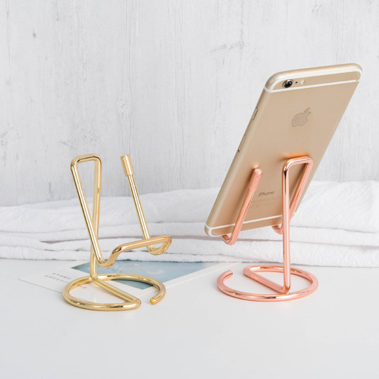 Creative universal holder for mobile phones and tablets New lazy iron line metal plating simple desktop mobile phone holder