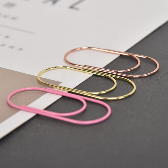 Creative cartoon cute metal paper clips for students high quality electroplated bookmark clips stationery paper clips