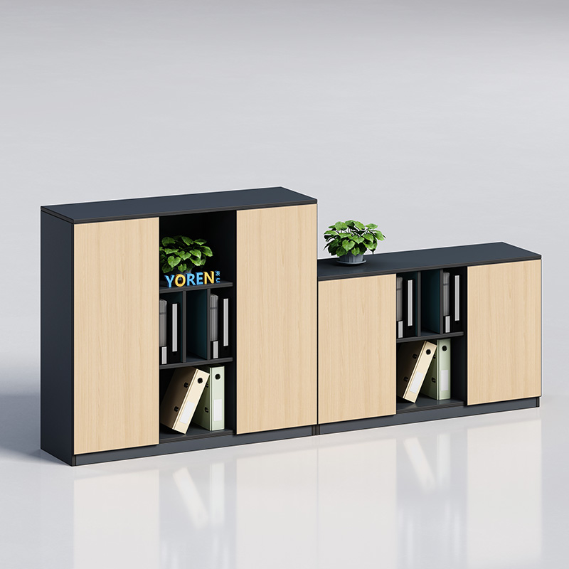 Modern minimalist office cabinet short cabinet table information storage partition with door set items cabinet small bookcase