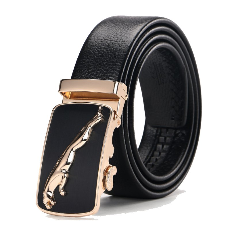 Fashion Cheetah GoldBelt male quality goods Automatic buckle Trendy man youth Korean version trend student Young and middle-aged old age belt leisure time business affairs young