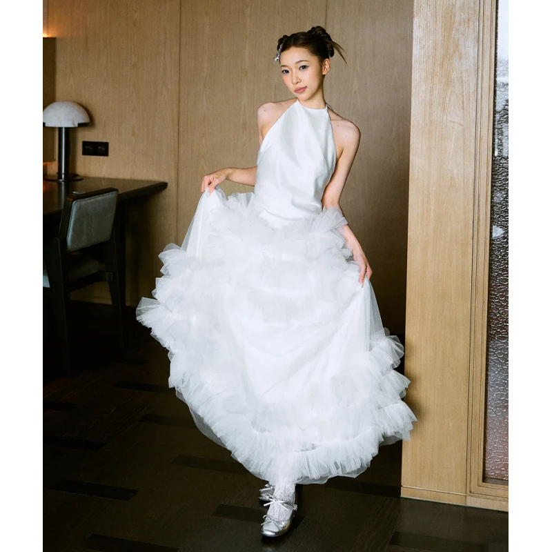 French-Style Light Wedding Dress, Bridal Robe, High-End Light Luxury Niche Birthday Engagement Dress, Registration White Dress French-Style Light Wedding Dress, Bridal Robe, High-End Light Luxury Niche Birthday Engagement Dress, Registration White Dress