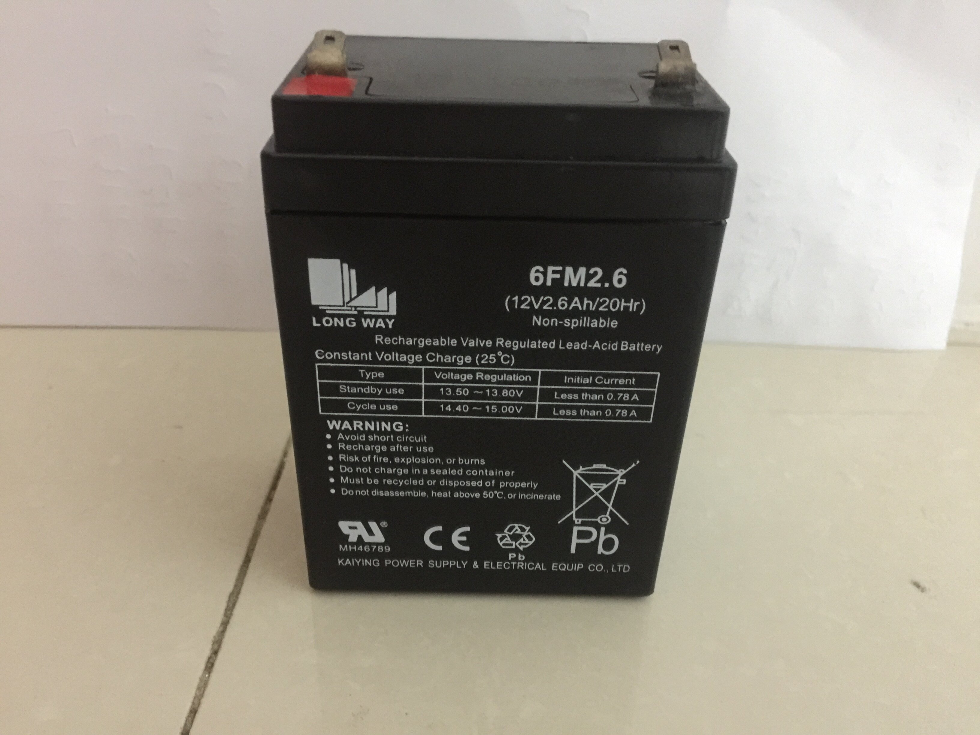 LONG WAY battery 6FM2 6 12V2 6AH 20HR Tie rod audio speaker Elevator battery