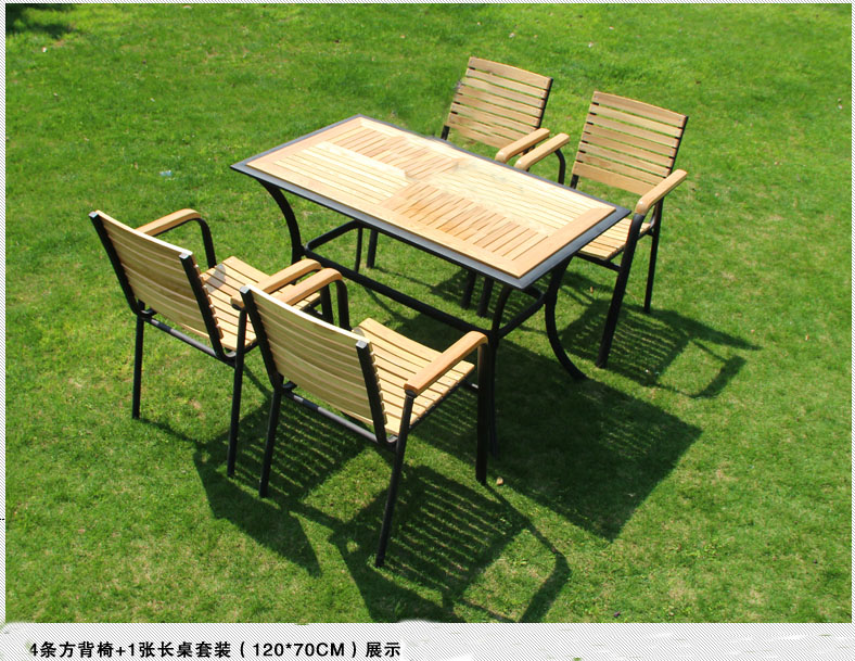 Giải trí ngoài trời bàn ghế gỗ rắn cafe sắt sân nhỏ Bàn vuông nhỏ và ghế mặt trời ô ban công quán trà đồ nội thất - Bàn ghế ngoài trời / sân bàn ghế cà phê ngoài trời