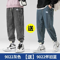 9022 серый + 9022 ностальгический синий эластичная ткань