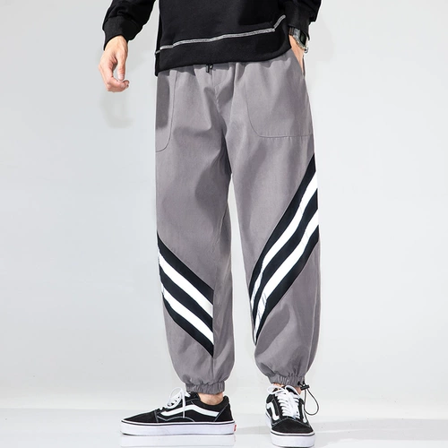 Мужские осенние универсальные трендовые штаны в стиле хип-хоп, 2020, на шнурках, оверсайз