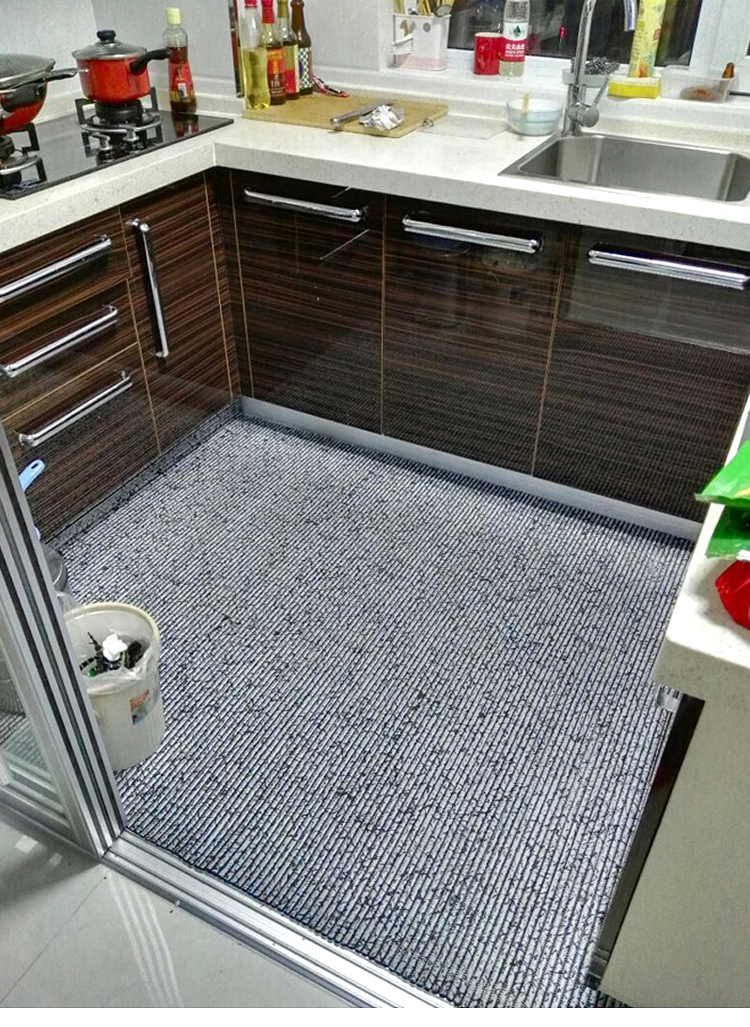 Bạn có thể cắt thảm bếp tùy chỉnh PVC chống trượt nước pad dải và hấp thụ dầu lát mat dầu cửa mat - Thảm sàn thảm ghép trải sàn