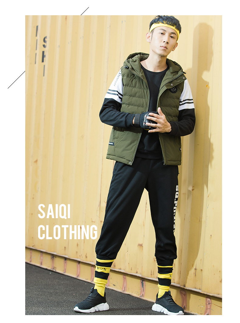 Áo thun nam cotton trùm đầu 2018 thu đông 2018 thời trang mới chống gió ấm áp thể thao giản dị mặc áo khoác không tay nam áo tank top gym
