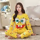 Đồ ngủ nữ mùa thu cotton dài tay mùa xuân và mùa thu dịch vụ tại nhà chị béo chất béo cỡ lớn mm200 kg phù hợp với mùa thu đông