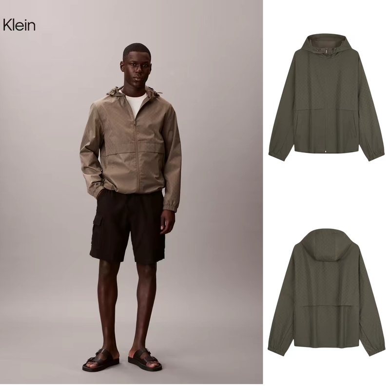 What Price Can'T Beat This One? Authentic Ck Jeans Men's and Women's Full-Print Old Money Style Windproof Hooded Softshell Jacket