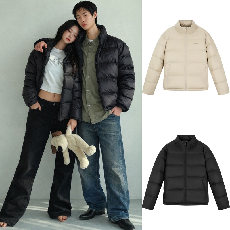 Big Size Special Offer! Authentic Calvin Klein/Ckjeans Men's Relaxed Fit Warm Stand-Up Collar Oversized down Jacket