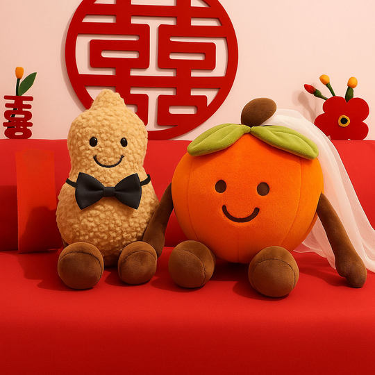 Par de muñecas de prensa casadas 2025 nueva muñeca recién casada de alta gama linda buena muñeca de peluche de maní