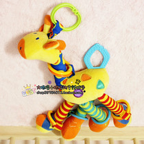 Australian Jollybaby giraffe doll lathe hanging high 45cm with rocking bell-ring paper tooth rubber ring